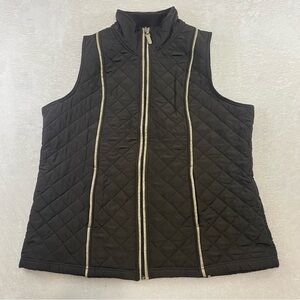 Your Sixth Sense by C&A Brown Diamond Quilted Vest With Snake Skin Seems Size XL